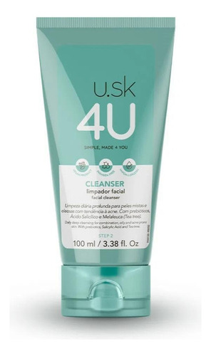 Usk Under Skin 4u Oil Cleanser Limpeza Facial 100ml