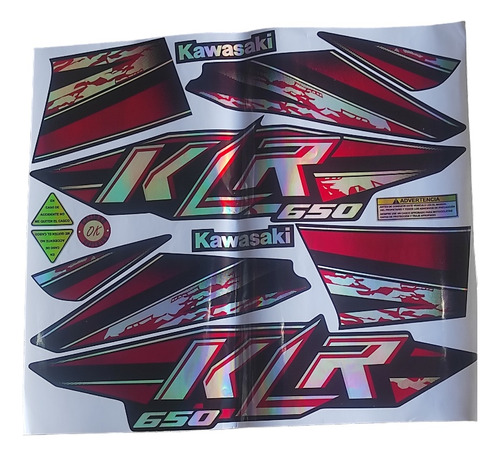 Kit Calcomanías Klr 650cc Rojo Tornasol 