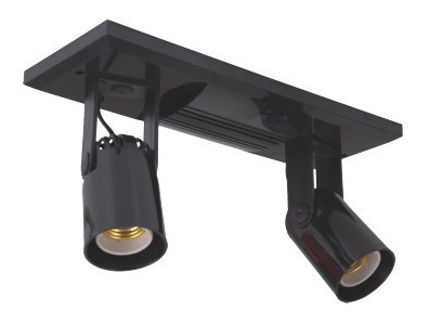 Spot Beta Ch.2 Luces E27 Base Recta Negro C/caja