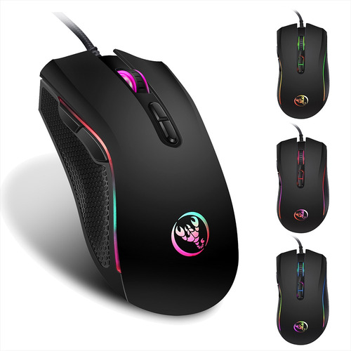 Hsxj Inglês 3 Teclado Com Fio Retroiluminado Gaming Mouse E