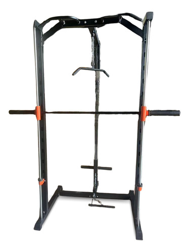 Multiestación Peso Libre, Jaula Squat Rack C/ Polea Negro