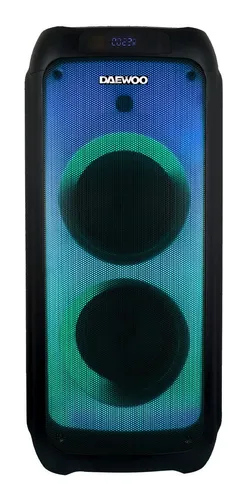 comprar Bocina Bafle Bluetooth Daewoo Modelo Party 2x8 Pulgadas Luz Led Radio Fm 80w Rms Color Negro DW-2000