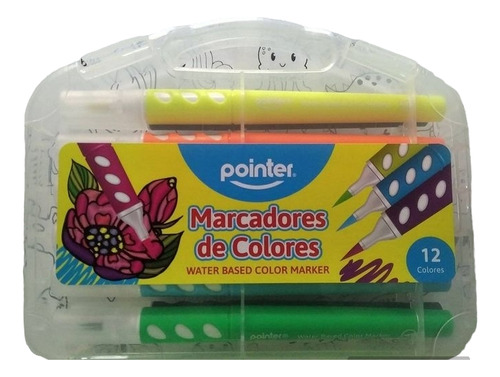 Marcadores  Punta Pincel 12 Colores. Pointer.