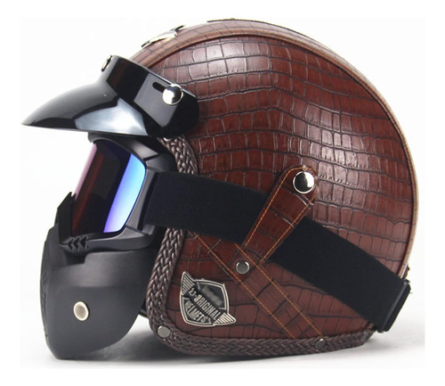 Casco Para Moto Bauti Retro Open  Talla M Color Negro