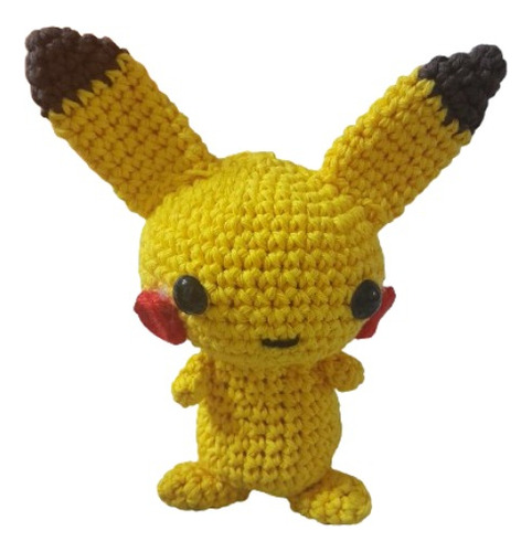 Pikachu Muñeco De Hilo Tejido Al Crochet Artesanal Amigurumi