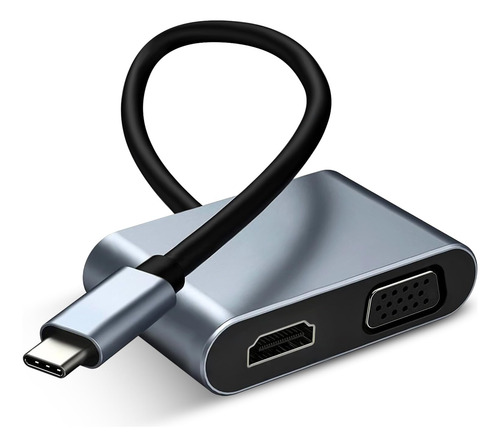 2 En 1 Convertidor Tipo C A Hdmi Y Vga, Convertidor De