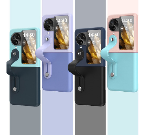 Funda Colorida Para Teléfono Plegable Con Correa De Muñeca Y Soporte Para Oppo Find N3 Flip