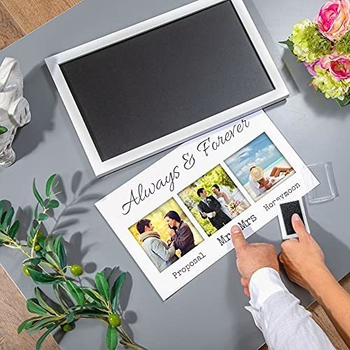 A.E Newlywed Thumbprint Keepsake Registry Gift Clean-Touch Ink Pad Perfect Bridal Shower Gift Includes Baby Frame with Handprint and Footprint Kit AMZ ELITE Wedding Picture Frame 