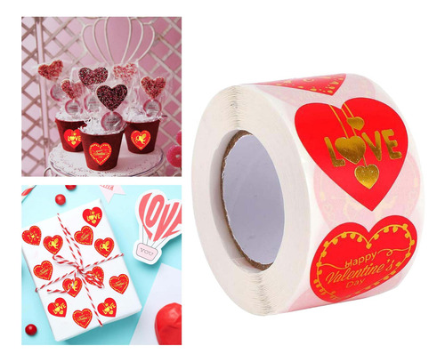 Rollo De Pegatinas De Corazón De 500 Piezas, Etiquetas