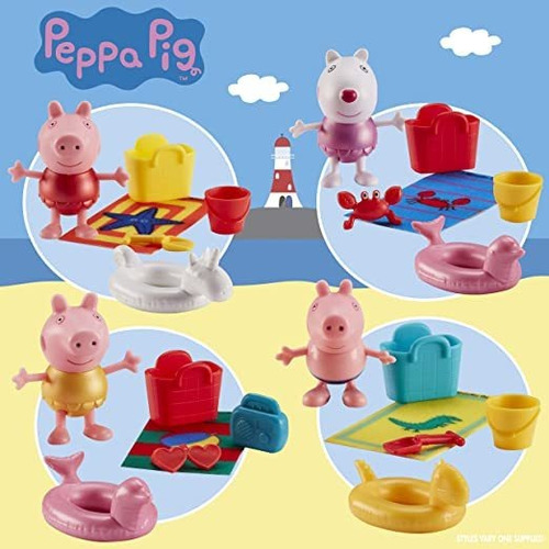 Imagem 6 de 8 de Boneca Peppa Pig Com Acessórios Peppa Maiô Amarelo Sunny