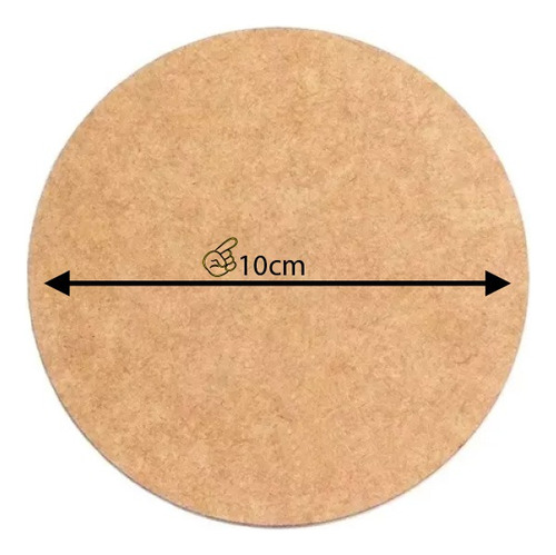 Kit Com 50 Bolachas 10cm X 10cm Mdf Crú Círculo