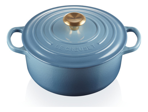 Panela Redonda Signature Pegador Dourado Le Creuset Chambray