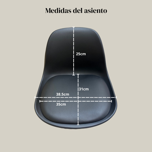 Set 4 Bancos Altos Eames Con Base Cromada (plateada) Cromado Negro