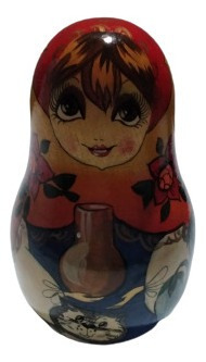 Antigua Mamushka Rusa Pintada Mano Con Soneria Y Vaiven