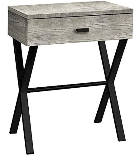 Monarch Specialties Mesa-24 H/madera Recuperada Gris/detalle