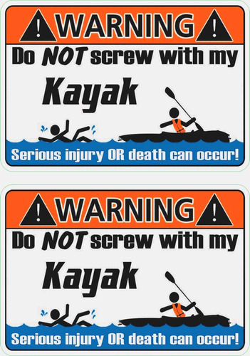 2 Pegatinas De Advertencia De Kayak, Kayak, Kayak, Canoa, B.