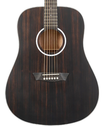 Washburn Ebony D Guitarra Acústica Tapa Ébano Fondo Okoume Color Marrón Oscuro Orientación De La Mano Diestro