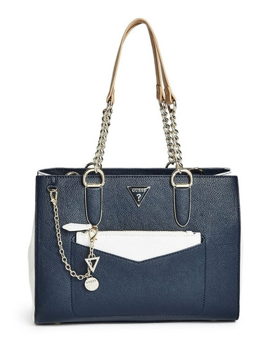 Cartera Guess Mujer - Amalla Logo Satchel - Azul