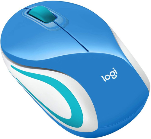 Mini Mouse Inalambrico Logitech M187 Azul Backup