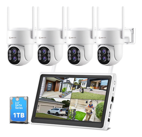 Sistema De Cámara De Seguridad Inalámbrica Wi-fi 6 De 2k Con