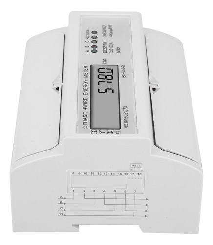 Medidor Eléctrico Brdds578, Pantalla Lcd Trifásica 4