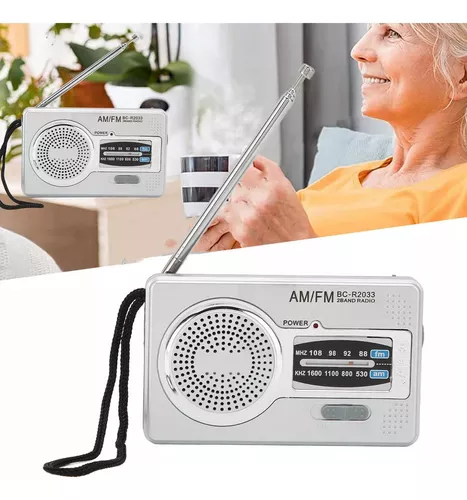 Radio AM FM portátil, pequeño transistor AM FM Radio de 5 W altavoz de  bolsillo con pilas para viajes de emergencia en el hogar