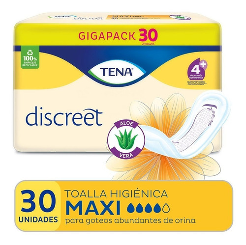 240 Apósitos Tena Mujer Maxi ( Caja Cerrada 8 Packs X 30u )