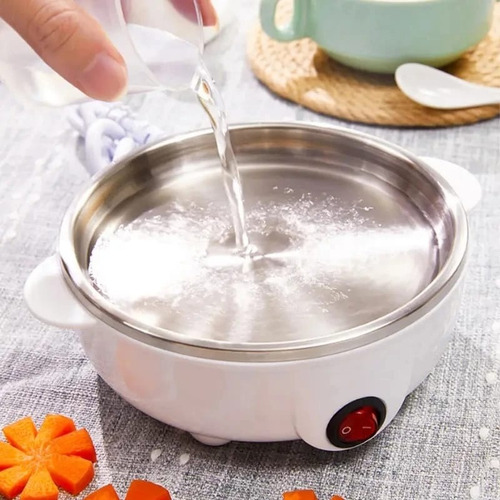 Vaporera De Verduras Y Hervidor De Huevos Blanco