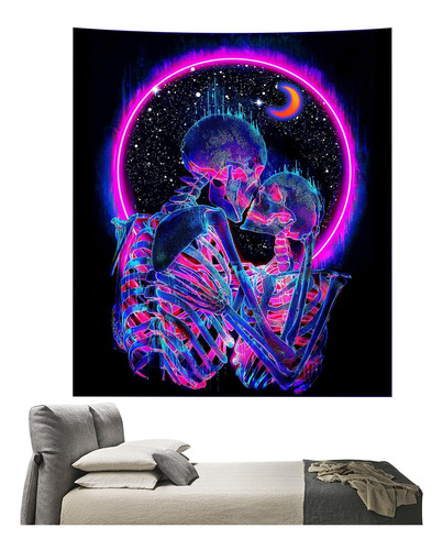 Tapiz Calavera Tapiz Calavera Luz Negra Tapiz De Pared Con C