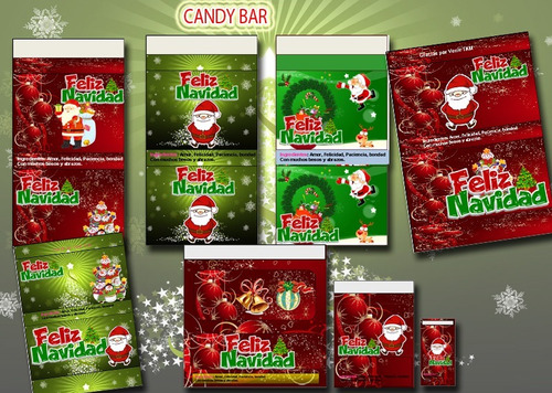 Mega Kit Imprimible Navidad Candy Bar Cotillon Tarjetas Deco