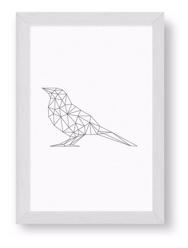 Cuadrito Chato Blanco 20x30  - Origami Bird