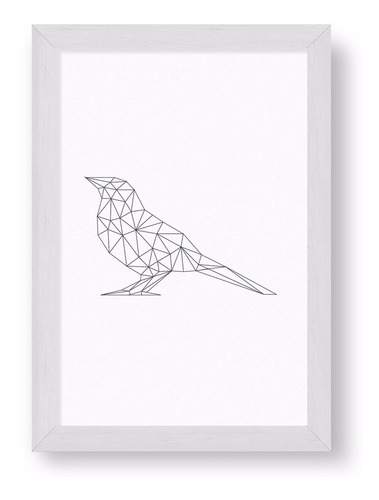 Cuadrito Chato Blanco 20x30 - Origami Bird