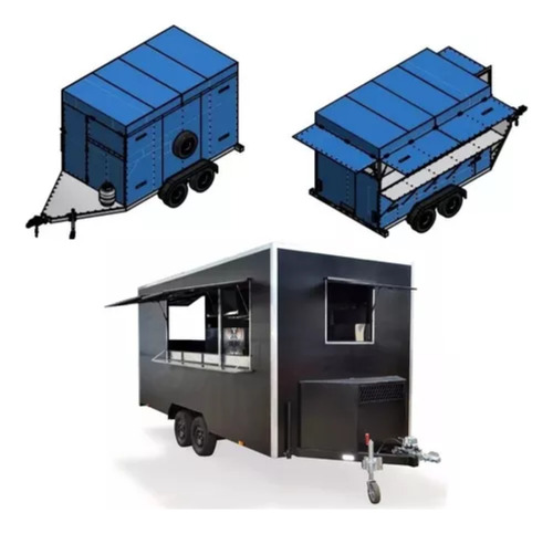 Projeto Trailer De Lanche E Carretinha Para Comida De Rua