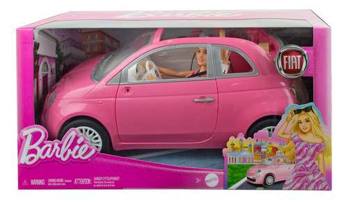 Barbie Vehículo Para Muñecas Fiat Rosa Con Muñeca Color Mult