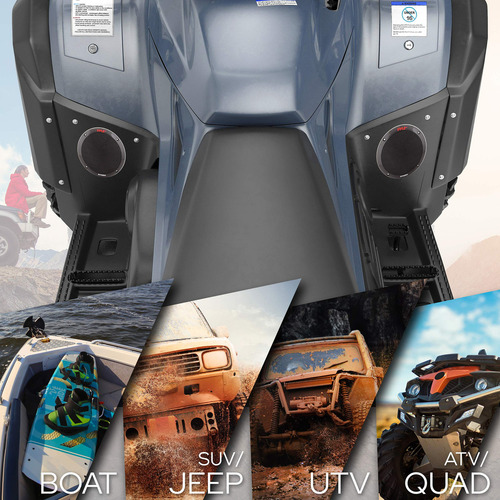 6.5 Inch Dual Marine Speakers - 2 Way Waterproof And Weather Resistant Outdoor Audio Stereo Sound System With 400 Watt Power, Polypropylene Cone And Butyl Rubber Surround - 1 Pair - Plmr605w (black)