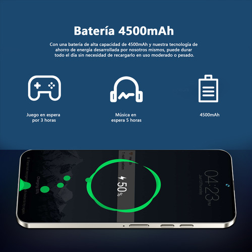 Teléfonos Inteligentes Android Baratos 4g S25 Ultra 6.6 Pulgadas Ram4gb Y Rom128gb Azul