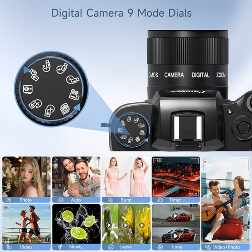Cámara Digital 8k Para Pantalla Táctil Wifi De Doble Lente D