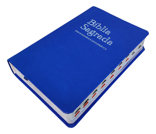 Biblia Sagrada Rc Dicionario E Concordancia Letra Gigante Capa Luxo Azul Com Indice Lateral Palavras De Jesus Em Vermelho