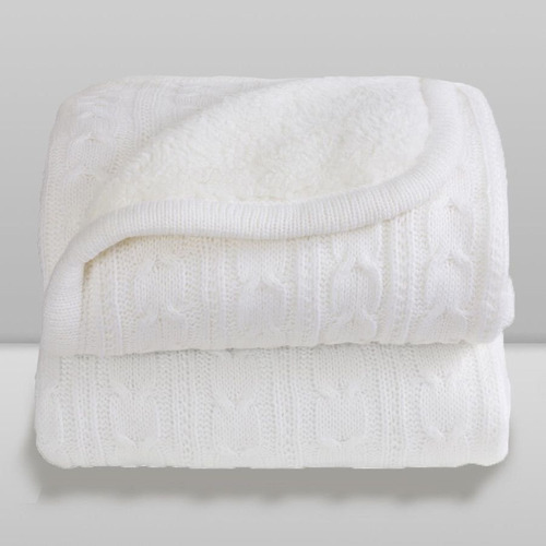Cobertor Bebê Lã Com Sherpa 0,75 X 1,00 Marfim