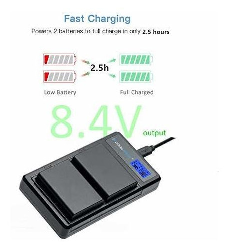 Coolshow El14 El14a Batterie 2 Pack And Dual Lcd Charger