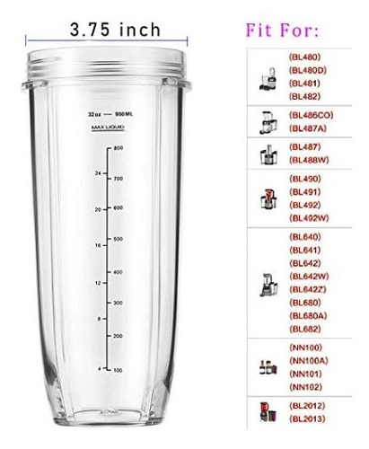 Vaso Nutri Ninja 32 Oz Con Tapa Sip & Seal, 2-pack