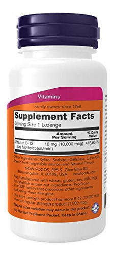 Imagen 2 de 8 de Suplemento Vitamina B12 Metil B-12, 10 000 Mcg, 60 Pastillas