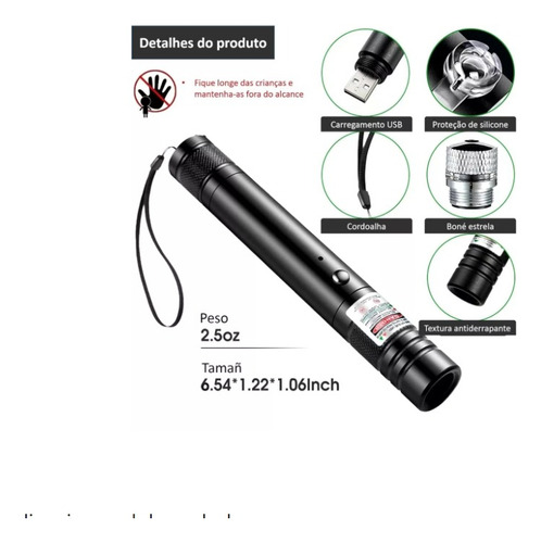 Puntero Laser Astronómic 5000mw Caleidoscopio Recargable Usb