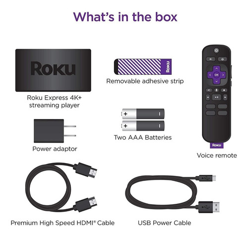 Roku Express 4k+ 3941 Control Remoto Por Voz Color Negro