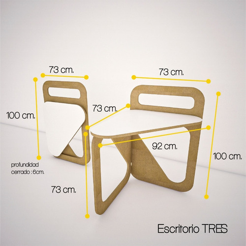 Escritorio Tres, Plegable + Soporte De Celu