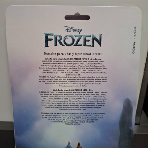 Maquillaje Infantil Disney Frozen 2 Esmaltes + Labial