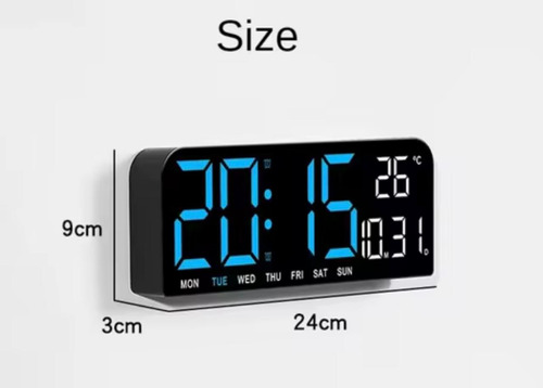 Reloj Rectangular Pantalla Led Fecha Temperatura