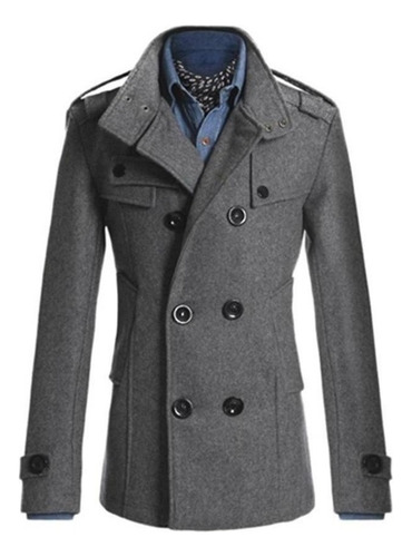 Chaqueta Con Doble Botonadura Para Hombre, Abrigo De Invier