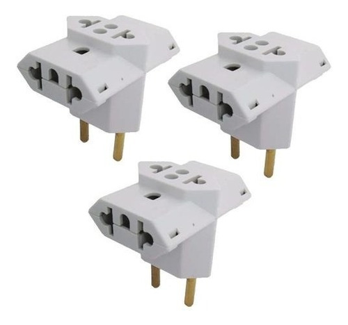 Imagem 4 de 5 de Kit 16 Benjamim T Adaptador Tomada Padrão Novo Ou Antigo