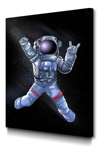 Cuadro Astronauta Planetas Moderno En Lienzo Foto Canvas